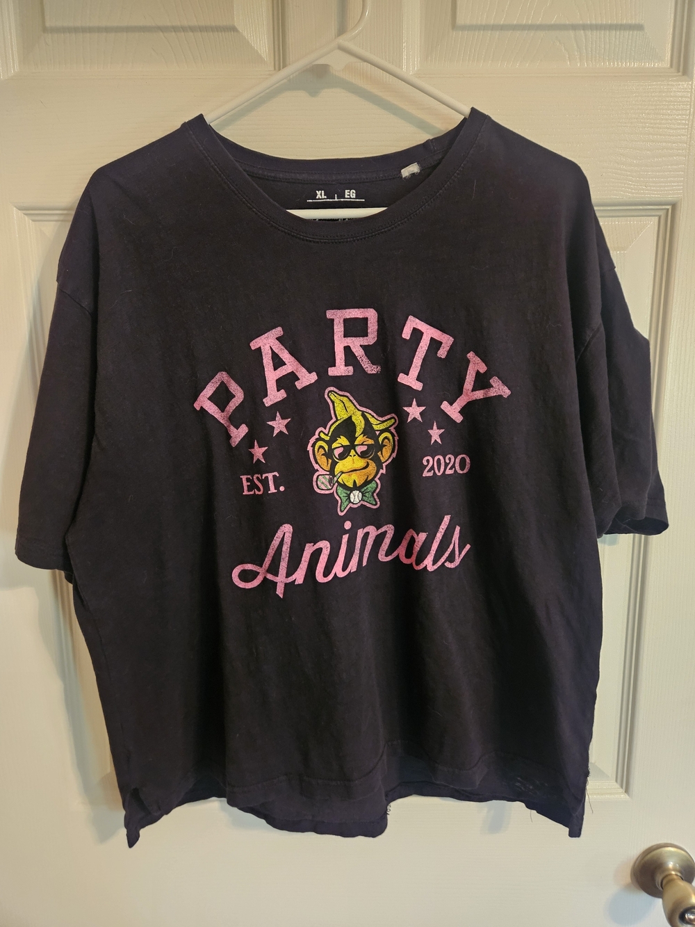 Party Animals Graphic Tee - Black with Pink Print